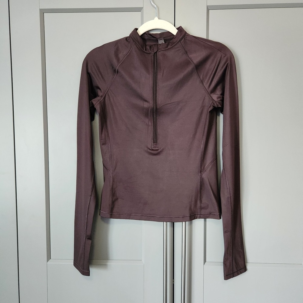 New Rare Nike x SKIMS Shine Long Sleeve Half Zip Top Phoenix Brown M Medium NWT